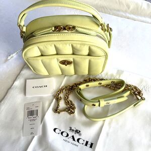COACH Women's Vintage Pale Lime Green Lunchbox Quilted Small 90's NWT